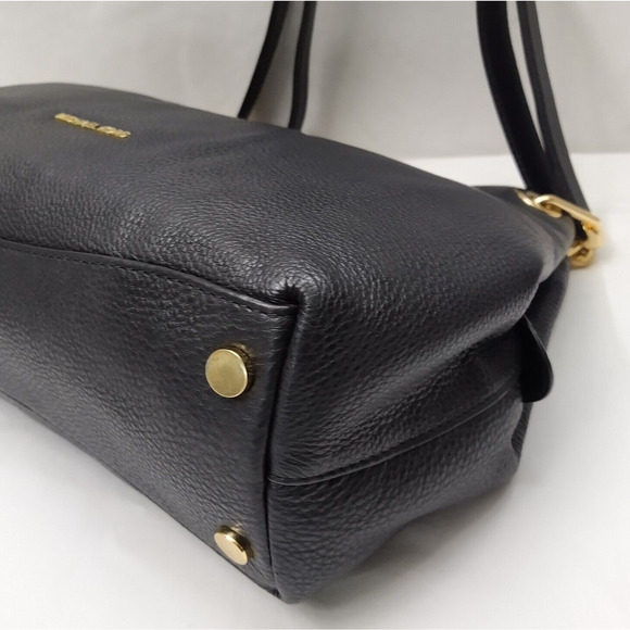 Michael Kors Raven Black Leather 3 Compartments Shoulder Bag - Picture 15 of 16